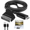 DUSEKI Adattatore SCART a HDMI Convertitore SCART a HDMI con Cavo Hdmi Convertitore Audio Video Tutto in Uno 1080p/720p per HDTV STB VHS Xbox PS3 Sky DVD Blu-ray Plug and Play