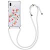 kwmobile Custodia Compatibile con Samsung Galaxy A40 Cover - Back Case in Silicone TPU - Protezione Smartphone con Cordino - rosa/bianco/trasparente