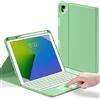 YMXuan Custodia con tastiera touchpad per iPad 9,7 (6a generazione 2018/5a generazione 2017), iPad Pro 9,7, iPad Air 2, custodia protettiva, tastiera wireless staccabile con trackpad, portamatite