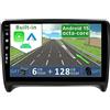 YUNTX [6GB+128GB] Autoradio 2 DIN Android 15 per Audi TT MK2 8J(2006-2012)-[Incorporato Carplay/Android Auto/DSP/GPS]-IPS 2.5D 9 Touch Screen-Camera+MIC-DAB/Mirror Link/Bluetooth 5.0/WiFi/USB/4G