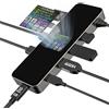 DOCKCASE Smart USB C Hub 9 in 1 con HDMI 4K@60Hz, Ricarica PD 100w,1 Gigabit Ethernet, 4 porte dati USB-A, 1 USH-II TF/SD slot per schede, adattatore multiporta per MacBook Pro/Air, Dell XPS