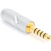 Zunate Spina Bilanciata da 4,4 Mm, Sostituzione della Spina di Uscita Bilanciata a 5 Poli in Metallo, per per Cuffie per Furutech Cuffie (Argento)