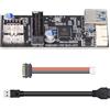 Cablecc Adattatore splitter da 1 a 2 HUB da 5 Gbps a 19/20 pin a USB 3.0 20 pin e tipo E a doppia porta femmina PCBA