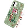 Yoedge Natale Cover per iPhone 12/iPhone 12 Pro 6,1 con Catena, Natalizia Braccialetto Custodia con Carino Disegni Alberi di Natale, Sottile Silicone TPU Antiurto Christmas Case para iPhone 12, Verde