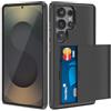 ACOCOBUY Custodia per Samsung Galaxy S25 Ultra con Porta Carte di Credito Tasca Nascosta Porta Carte di Credito Resistente agli urti Custodia Protettiva a Doppio Strato Cover Posteriore per Uomo e Donna Nero