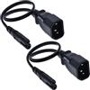 VISSQH 2 x Cavo di prolunga Connettore di Adattatore alimentazione da IEC 320 C14 Maschio a C7 Femmina 10A 125V per convertitore TV LED ecc