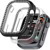 Acadey [2 Pezzo Glitter Diamond Case per huawei watch D2, Hard PC Bumper Case con Bling Custodia protettiva Accessori Smartwatch per le donne ragazze, trasparente + nero