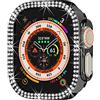 Yrzper Compatibile con Apple Watch Ultra 3/Ultra 2/Ultra 49 mm, doppia fila Bling Diamond, custodia protettiva in policarbonato, per donne e ragazze, con strass lucidi, accessorio per smartwatch (nero)