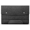 Pack & Smooch per iPad Pro/Air 13 e 12.9 + Magic Keyboard | Custodia Sleeve Case per iPad | 100% feltro di lana e pelle naturale conciata al vegetale | Colore antracite/nero