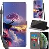 PHINIENLAND Cover per iPhone X/XS Case PU Pelle Custodia [Kickstand] [Chiusura magnetica] [Slot per Schede], Portafoglio Flip Custodia per iPhone X,Montagna