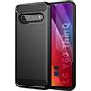 SCL SNUNGPHIR SCL LG V60 ThinQ Case,[Black] Carbon Fiber Effect Gel Grip Protection Cover [Anti Scratch][Anti Collision][Free Portable P.