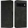 KOUYI Cover per Google Pixel 8A, Custodia Portafoglio,Cover Libro,Pelle Flip/Folio Case con [Funzione di Supporto] [3-Scheda Slot] [Magnetica] Antiurto (Nero)