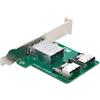CY Mini SAS HD SFF-8644 a Mini SAS SFF-8087 PCBA Adattatore femmina a doppia porta con staffa a basso profilo