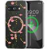 kwmobile Custodia Rigida Trasparente per Google Pixel 9a Cover - Compatibile con MagSafe - Protezione Extra con Bordi in TPU - Fiori di Campo