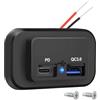 Linkstyle Presa USB da 12 V, doppia ricarica rapida 3.0 presa USB caricabatterie e PD Type-C, 12V 24V caricabatterie impermeabile adattatore adattatore caricabatteria da auto per camper marini