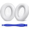 Aurivor Cuscinetti auricolari in pelle di agnello per cuffie Bose Noise-Cancelling (NC) 700, in vera pelle con morbida pelle al tatto, isolamento acustico, spessore aggiunto (bianco)