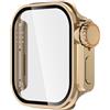 Leotop Compatibile con Apple Watch Series 9/8/7 45 mm, pellicola protettiva per display [Sembra come Apple Watch Ultra Style Case] ultra sottile PC opaco vetro pellicola protettiva (oro, serie 45 mm