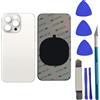 Peixiong Coperchio posteriore 15 Pro - Vetro posteriore di ricambio per iPhone 15 Pro, vetro posteriore di ricambio con kit di strumenti di riparazione (Titanio Bianco)