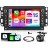Hodozzy 2GB+64GB Autoradio per Chevrolet Aveo Captiva Epica Lova Holden Daewoo Pontiac con Wireless Carplay Android Auto, Hodozzy 7 Pollici Touchscreen 2 Din Radio GPS Wifi Bluetooth FM RDS DSP Telecamera