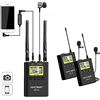 K&F CONCEPT Microfono Wireless 100m,Microfono Lavalier con 2 Trasmettitori e 1 Ricevitore, Microfono Fotocamera Dslr per Video, Intervista,Registrazione,TikTok,Youtobe