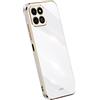 RankOne La Custodia del Telefono è Adatta per HONOR X8a (6.7 Inches), Case per Cellulare in Silicone con Telaio Galvanico - Bianco
