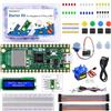 GeeekPi Kit Starter per Raspberry Pi Pico 2W (incluso), Dual Arm Cortex-M33 e microcontrollore Dual Hazard3 RISC-V, con tutorial dettagliato, 159 elementi, 9 progetti, Python C Code