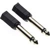 Keple Adattatore da 3,5 mm a 6,35 mm, Confezione da 2 - Convertitore da 3,5 mm audio mono maschio a 6,35 mm femmina con spina microfonica