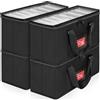 IPEB Custodia per CD, DVD, custodia per CD/DVD, con maniglia, custodia per CD/DVD con coperchio trasparente (custodia per CD nera, confezione da 4)