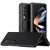 Ysnzaq Custodia per Samsung Galaxy Z Fold 4 7.6 Compatibile con Magsafe, Ultra Sottile Militare Antiurto Protettiva Hard PC Magnetica Phone Cover per Samsung Galaxy Z Fold4.QMS Black