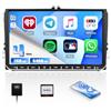 CAMECHO【2+64G】Android 13 Autoradio per VW Golf 5/6 Passat B6 Jetta Caddy Polo T5 Tiguan Seat Skoda, Navi Carplay ASP, 9 Stereo con Schermo WiFi Bluetooth MirrorLink FM/RDS