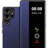 Fciaeytou Cover per Samsung S22 Ultra Flip Folio Clear View Cover sottile 360 Full Body Antiurto Cover 5G / 6.8 (Blu)