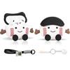 LEWOTE Compatibile con Apple Airpods 4 Case protettiva divertente 3D Cartoon Cover Cover con portachiavi [Sport Series] (Black Caps)
