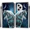 KENHONER Cover Compatibile con Honor 400 Pro 5G, Premium Pelle PU Portafoglio Flip Libro Custodia per Honor 400 Pro [Protezione Completa] - Lupo