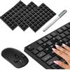 VEINARDYL 120 adesivi rialzati per tastiera per unghie lunghe, riser adesivo per keycap con penna vernice, protezioni per tastiera in silicone per laptop, desktop, gaming, nero, trapezoidale