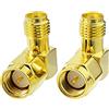 Eightwood Adattatore SMA Femmina ad angolo retto a SMA Maschio 2 Pz per CCU3 Hsdpa Antenna Huawei 2G 3G 4G LTE UMTS Mobile Broadband tv sat
