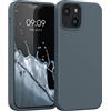 kwmobile Cover per iPhone 13 mini Custodia - Back Case per Smartphone in Silicone TPU - Protezione Gommata - ardesia scuro