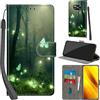 Haninsuze Cover per Xiaomi Poco X3 NFC/ X3 Pro / X3 Custodia Cover Pelle Libro Portafoglio con Porta Carte Magnetica Protezione Antiurto Cuoio Flip Case Custodia Cover per Xiaomi Poco X3, Farfalla