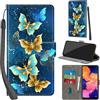 Haninsuze Cover per Samsung Galaxy A10 Custodia Cover Pelle Libro Portafoglio con Porta Carte Magnetica Protezione Antiurto Cuoio Flip Case Custodia Cover per Samsung A10, farfalla dorata
