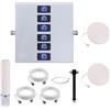 KKBSTR Ripetitore GSM Ripetitore Segnale Cellulare 6 Bande, Migliora il Tuo Segnale 2G/3G/4G/5G, Due Antenne Interne