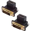 cablecc 2 pz/set DVI maschio a HDMI femmina 4K adattatore Up & Down angolato di 90 gradi per computer HDTV scheda grafica