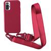 2NSPDRGNI Cover con Collana Compatibile con Xiaomi Redmi Note 10 Pro 6.67,Case con Laccio per Il Collo Custodia con Cordino Soft silicone Case,Rosso