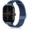 Niboow 20mm Metallo Cinturino per Amazfit GTS 4/GTS 3/GTS 4 Mini/GTS 2 Mini/GTS 2e/GTS 2/GTR 42mm, Inossidabile Ricambio Braccialetto per Amazfit Bip 3 Pro/Bip 3/Bip/Bip S/Bip Lite/Bip U Pro - Blu