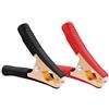 Voarge 2 morsetti a coccodrillo lunghi per auto, in rame con guaina isolante, morsetti per batteria isolati, 100 A, per batterie auto, cavo di avviamento (rosso, nero) (100 A, morsetti a coccodrillo