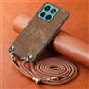 YANJIEER ESONG Cover per Motorola Edge 60/60S/60 Fusion Case con Cordino Cinturino,Custodia In Pelle Caso per Donna ragazze Con Tracolla Collana,Catena Laccio Case,Ultra Sottile Antiurto Shell Marrone