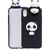 DasKAn Cartoon Custodia per iPhone XR,Moda Carino 3D Frutta Animale Bambola Disegno Indietro Cover AntiGraffio Flessibile Morbido TPU Silicone Protettivo Custodia per iPhone XR,Panda Nero