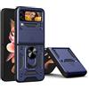 ESTH® Custodia per Samsung Galaxy Z Flip4 con Custodia per Fotocamera Scorrevole e Supporto ad Anello [Cover Paraurti Compatibile con Supporto Magnetico per Auto], Blu