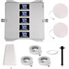 KKBSTR Amplificatore Segnale Cellulare, 5 Bande 800/900/1800/2100/2600MHz, Ripetitore Segnale Cellulare 2G 3G 4G 5G, Due Antenne Interne