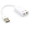 REY Adattatore per scheda audio USB 2.0 per PC con jack da 3.5 mm, bianco