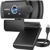 Nulaxy Webcam 2K con microfono, USB Plug & Play Streaming Webcam con copertura per la privacy per computer portatile PC desktop, correzione della luce HD, webcam USB per videochiamate, Skype, Zoom