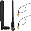 WayinTop 2Set 8dBi 2,4 GHz 5 GHz Dual Band Wireless Network WiFi Antenna RP-SMA Femmina + 20cm IPEX a RP-SMA Cavo Pigtail Maschio per M.2 NGFF M.2 scheda Wireless WiFi/WLAN/3G/4G moduli